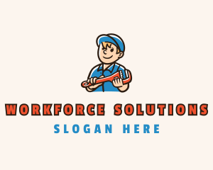 Labor - Plumber Wrench Contractor logo design