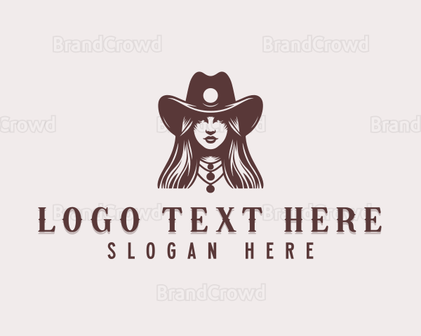 Cowgirl Western Rodeo Logo