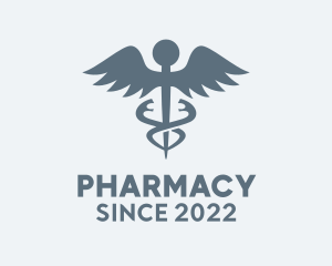 Caduceus Staff Pharmacy  logo design