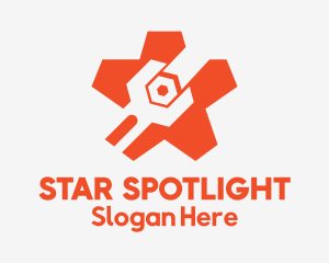 Orange Star Wrench logo design