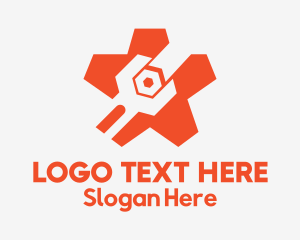 Socket - Orange Star Wrench logo design
