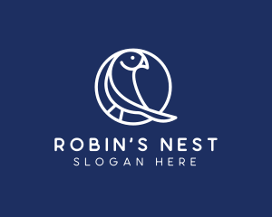 Minimalist Robin Bird logo design