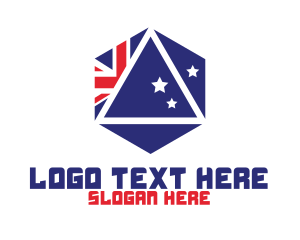 Blue Triangle - Hexagon Australia Badge logo design