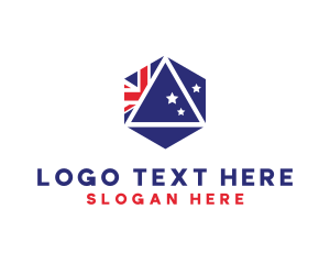 Blue Triangle - Hexagon Australia Badge logo design