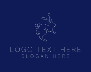 Woodland Creature - Rabbit Pet Monoline logo design