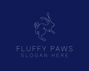 Fluffy - Rabbit Pet Monoline logo design