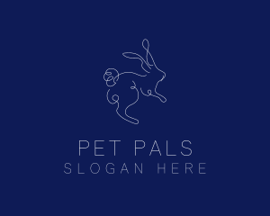 Rabbit Pet Monoline  logo design