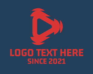 Technology - Red Tech Play Button logo design