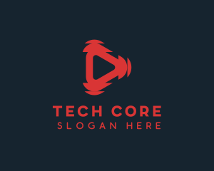 Tech Play Button logo design