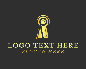 Key - Elegant Keyhole Letter P logo design