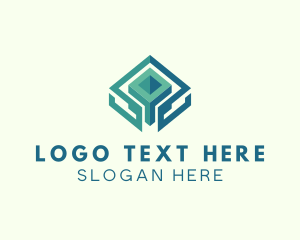 Sharing - Digital Cube Technology logo design