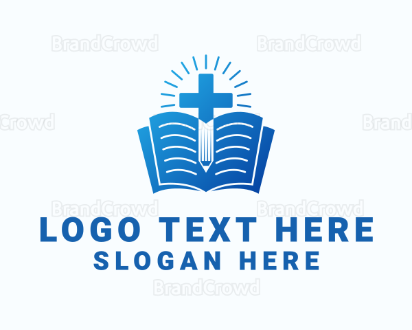 Religious Bible Cross Logo