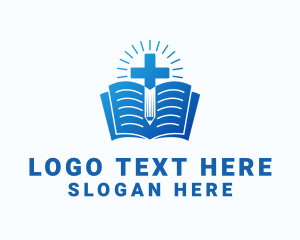 Church Mass - Religious Bible Cross logo design