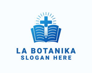 Writing - Religious Bible Cross logo design