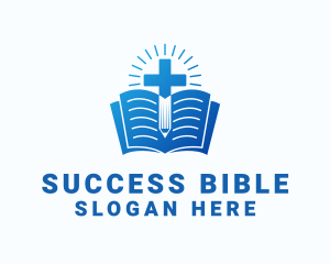 Bible - Religious Bible Cross logo design