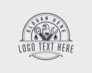 Pipe Wrench Plumber Logo