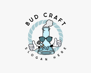 Bud - Smoking Weed Bong logo design
