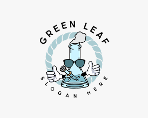 Weed - Smoking Weed Bong logo design