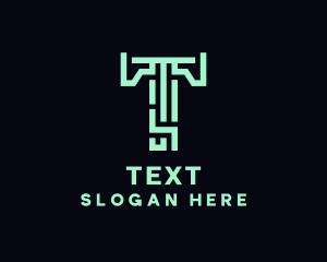 Modern Technology Letter T logo design