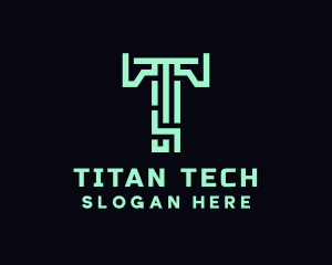 Modern Technology Letter T logo design