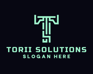 Modern Technology Letter T logo design