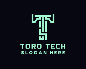 Modern Technology Letter T logo design