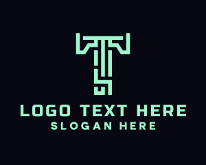 Modern Technology Letter T Logo