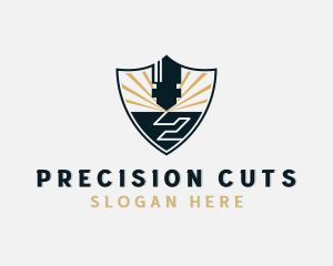 Industrial Laser Cutting Shield  logo design