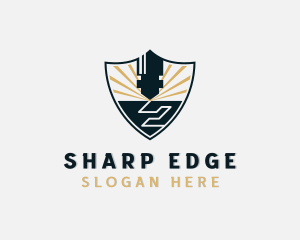 Industrial Laser Cutting Shield  logo design