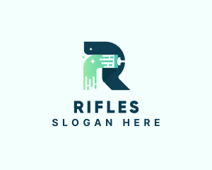 Squeegee Wiper Clean Letter R Logo