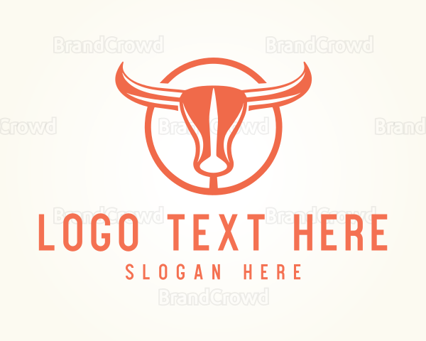 Abstract Bull Horns Emblem Logo