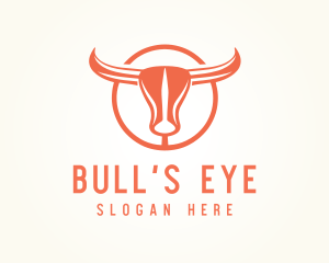 Abstract Bull Horns Emblem logo design