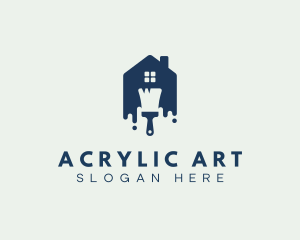 Acrylic - House Paint Brush Renovation logo design