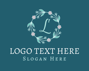 Baby Shower - Floral Wreath Lettermark logo design