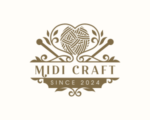 Yarn Knitting Craft logo design