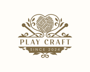 Yarn Knitting Craft logo design