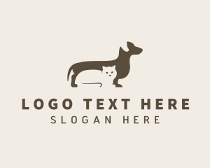 Dog - Pet Dachshund & Cat logo design