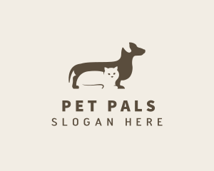 Pet Dachshund & Cat  logo design