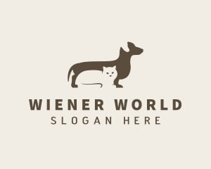 Dachshund - Pet Dachshund & Cat logo design