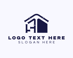 Home Improvement - Pipe Plumbing Repair logo design