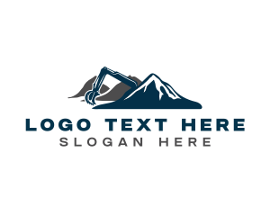 Industrial - Mountain Machine Excavator logo design