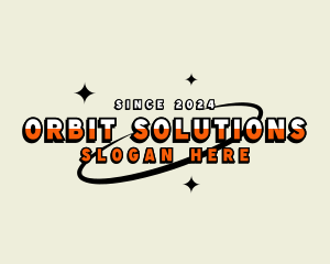 Retro Orbit Star logo design