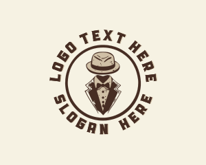 Suit - Retro Gentleman Tuxedo logo design