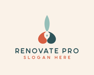 Home Paintbrush Renovation logo design