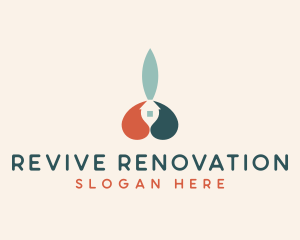 Renovation - House Paintbrush Renovation logo design