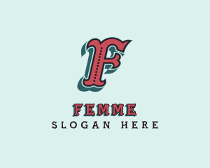 Fancy Western Boutique Letter F logo design