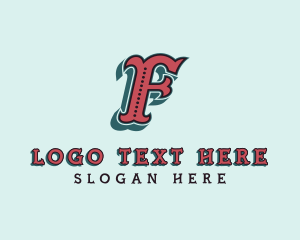 Typography - Fancy Western Boutique Letter F logo design