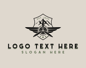 Pilot - Airforce Plane Shield logo design