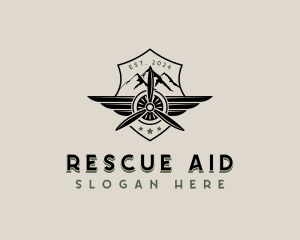 Rescue - Airforce Plane Shield logo design