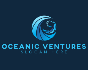 Wave Ocean Sea logo design